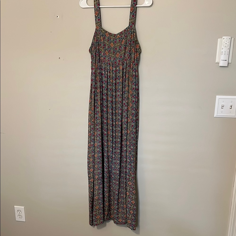 NATURAL LIFE Brown Tan Sleeveless Square Neck Sundress Maxi